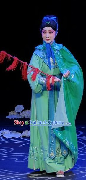 A Love Beyond Chinese Peking Opera Xiaosheng Qu Xiuxiu Garment Costumes and Headwear Beijing Opera Young Male Apparels Niche Green Clothing