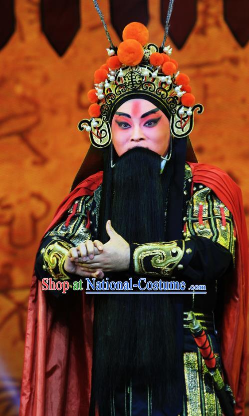 King Zhao Wuling Chinese Peking Opera General Garment Costumes and Headwear Beijing Opera Military Officer Apparels Armor Clothing