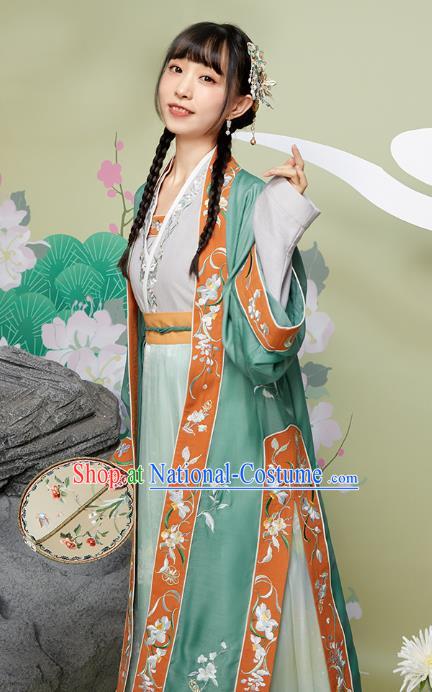 Chinese Ancient Garment Embroidered Hanfu Dress Traditional Song Dynasty Nobility Female Historical Costumes for Women