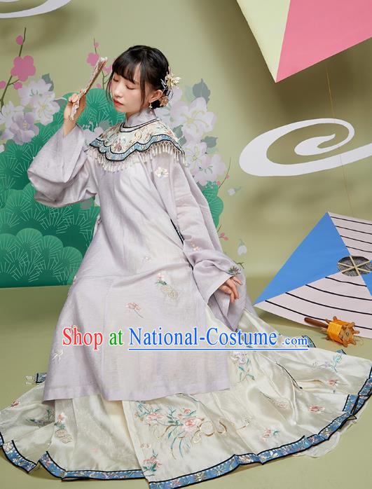 Chinese Ancient Noble Infanta Garment Embroidered Hanfu Dress Traditional Ming Dynasty Royal Princess Historical Costumes Complete Set