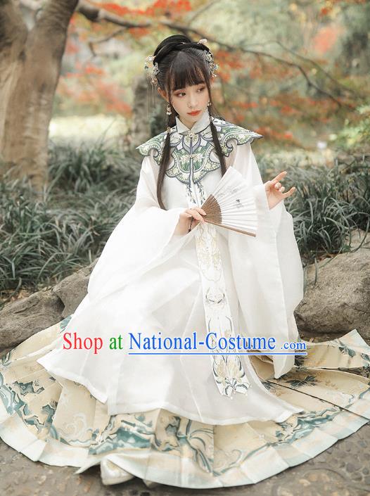 Chinese Traditional Ming Dynasty Nobility Lady Historical Costumes Ancient Patrician Female Embroidered Hanfu Dress Garment for Women