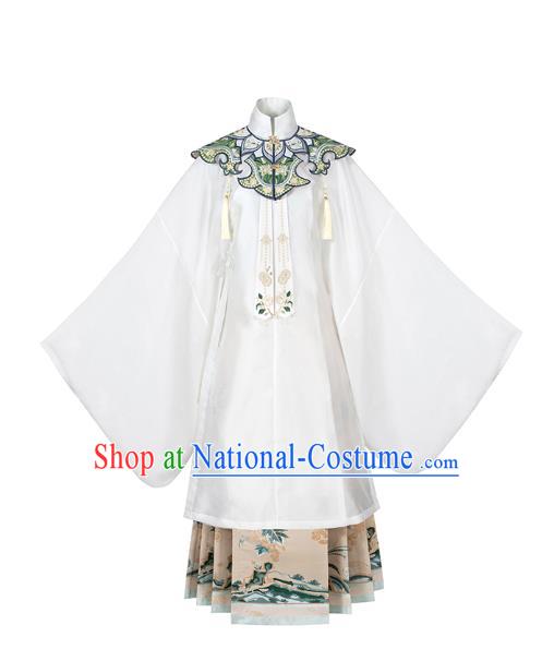 Chinese Traditional Ming Dynasty Nobility Lady Historical Costumes Ancient Patrician Female Embroidered Hanfu Dress Garment for Women