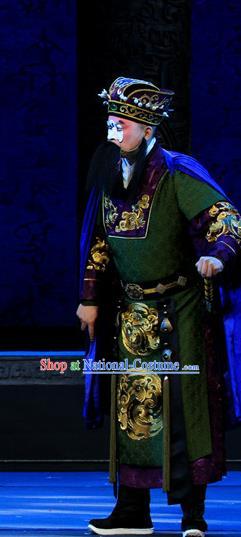 King Zhao Wuling Chinese Peking Opera Treacherous Official Garment Costumes and Headwear Beijing Opera Apparels Clothing