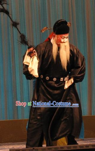 Fish and Algae Palace Chinese Peking Opera Old Official Garment Costumes and Headwear Beijing Opera Elderly Male Apparels Clothing