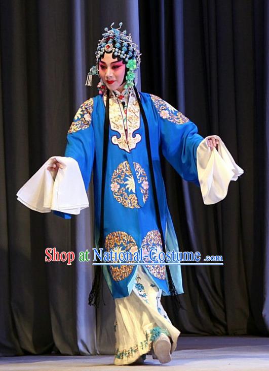 Chinese Beijing Opera Young Mistress Apparels Nan Jie Guan Costumes and Headdress Traditional Peking Opera Hua Tan Dress Actress Xie Jinhua Garment