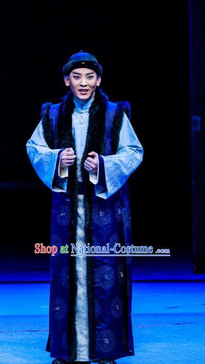 The Grand Mansion Gate Chinese Peking Opera Xiaosheng Bai Jingqi Garment Costumes and Headwear Beijing Opera Young Male Apparels Rich Childe Clothing