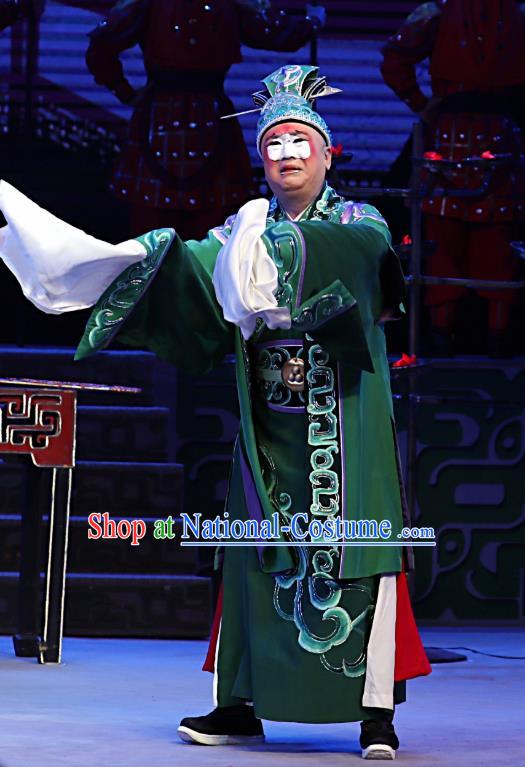 Qi Nv Wu Rong Chinese Peking Opera Chou Garment Costumes and Headwear Beijing Opera Clown Apparels Clothing