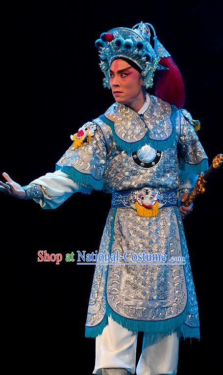 Lu Shui Yi Shan Chinese Peking Opera Wusheng Apparels Costumes and Headpieces Beijing Opera Martial Male Garment Soldier Armor Clothing