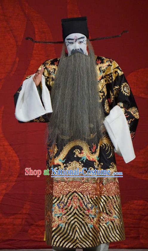 Man Jiang Hong Chinese Peking Opera Treacherous Minister Apparels Costumes and Headpieces Beijing Opera Laosheng Garment Official Qin Hui Clothing