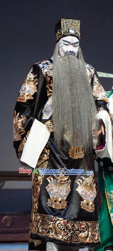 Man Jiang Hong Chinese Peking Opera Elderly Male Qin Hui Apparels Costumes and Headpieces Beijing Opera Jing Role Garment Treacherous Official Clothing