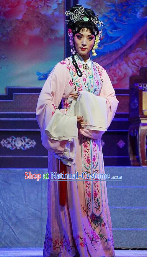 Chinese Beijing Opera Actress Zhou Ruilan Apparels Princess Changping Costumes and Headdress Traditional Peking Opera Diva Dress Young Female Pink Garment