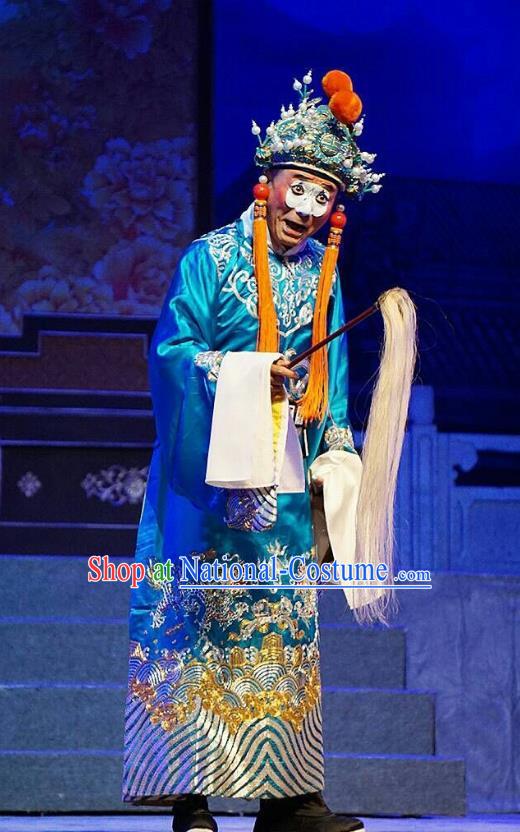 Princess Changping Chinese Peking Opera Eunuch Garment Costumes and Headwear Beijing Opera Court Servant Apparels Clothing