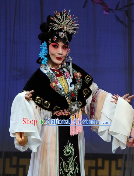 Chinese Beijing Opera Diva Garment The Dream Of Red Mansions Costumes and Hair Accessories Traditional Peking Opera Young Mistress Wang Xifeng Dress Apparels