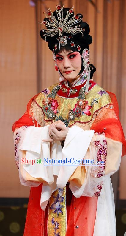 Chinese Beijing Opera Diva Wang Xifeng Garment The Dream Of Red Mansions Costumes and Hair Accessories Traditional Peking Opera Hua Tan Dress Apparels