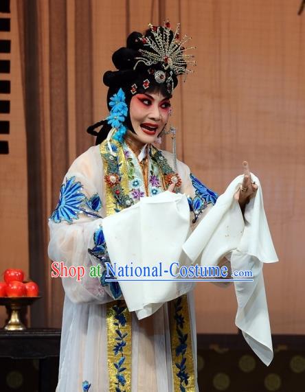 Chinese Beijing Opera Hua Tan Wang Xifeng Garment The Dream Of Red Mansions Costumes and Hair Accessories Traditional Peking Opera Young Mistress Dress Apparels