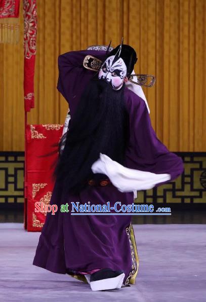 Niu Gao Xia Shu Chinese Peking Opera Jing Role Apparels Costumes and Headpieces Beijing Opera Elderly Male Garment Painted Face Clothing