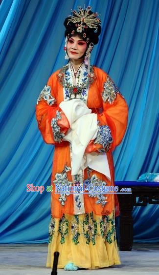 Chinese Beijing Opera Actress Garment The Dream Of Red Mansions Costumes and Hair Accessories Traditional Peking Opera Hua Tan Dress Wang Xifeng Apparels