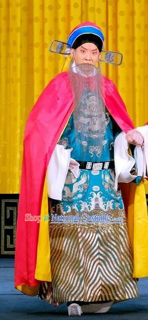 Zhu Lian Zhai Chinese Peking Opera Official Apparels Costumes and Headpieces Beijing Opera Minister Cheng Jingsi Garment Laosheng Clothing