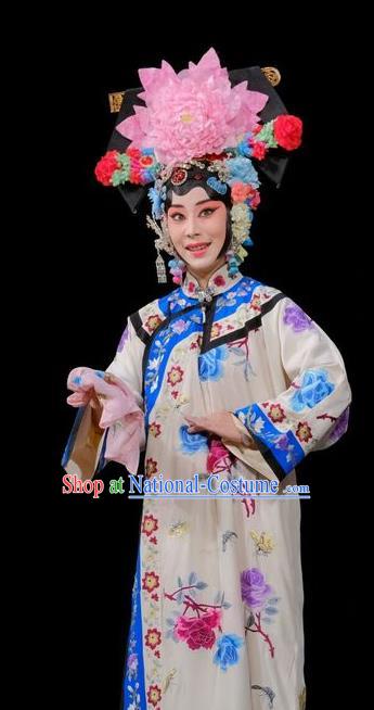 Chinese Beijing Opera Young Female Garment Zhu Lian Zhai Costumes and Hair Accessories Traditional Peking Opera Noble Woman Dress Apparels