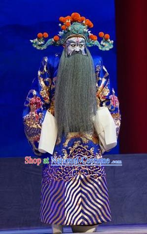 Princess Changping Chinese Peking Opera Minister Garment Costumes and Headwear Beijing Opera Elderly Male Apparels Official Zhou Zhong Clothing