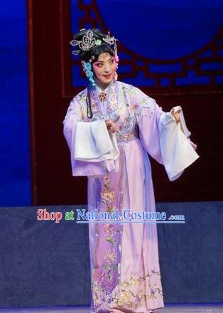 Chinese Beijing Opera Young Lady Apparels Princess Changping Costumes and Headdress Traditional Peking Opera Diva Dress Actress Zhou Ruilan Garment