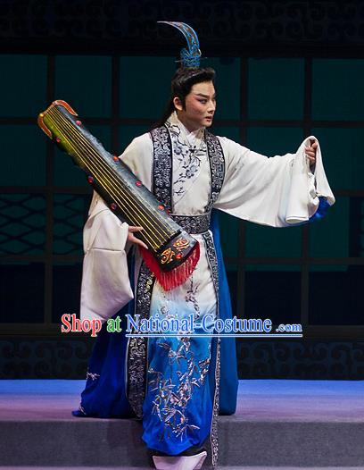 Anecdote of Jian An Chinese Peking Opera Scholar Garment Costumes and Headwear Beijing Opera Young Male Apparels Xiaosheng Dong Si Clothing