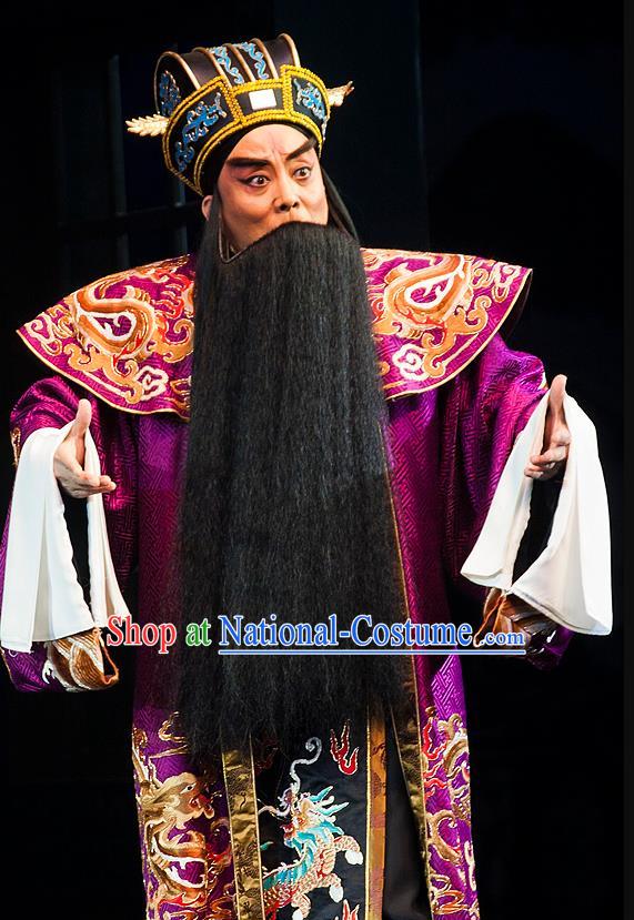 Anecdote of Jian An Chinese Peking Opera Prime Minister Cao Cao Garment Costumes and Headwear Beijing Opera Elderly Male Apparels Official Clothing