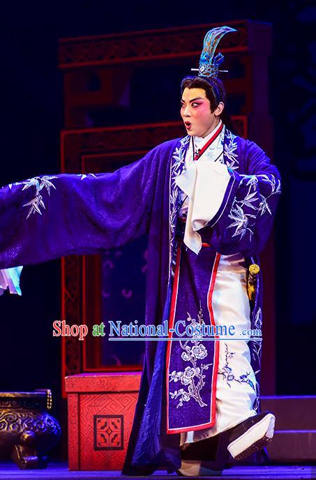 Anecdote of Jian An Chinese Peking Opera Niche Garment Costumes and Headwear Beijing Opera Scholar Dong Si Apparels Young Male Clothing