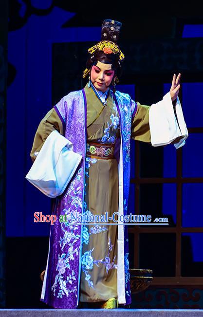 Chinese Beijing Opera Pantaloon Apparels Anecdote of Jian An Costumes and Headdress Traditional Peking Opera Elderly Female Dress Countess Garment