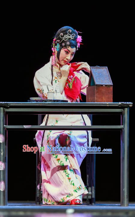 Chinese Beijing Opera Young Woman Yan Xijiao Apparels Xi Jiao Costumes and Headdress Traditional Peking Opera Actress Dress Hua Tan Garment