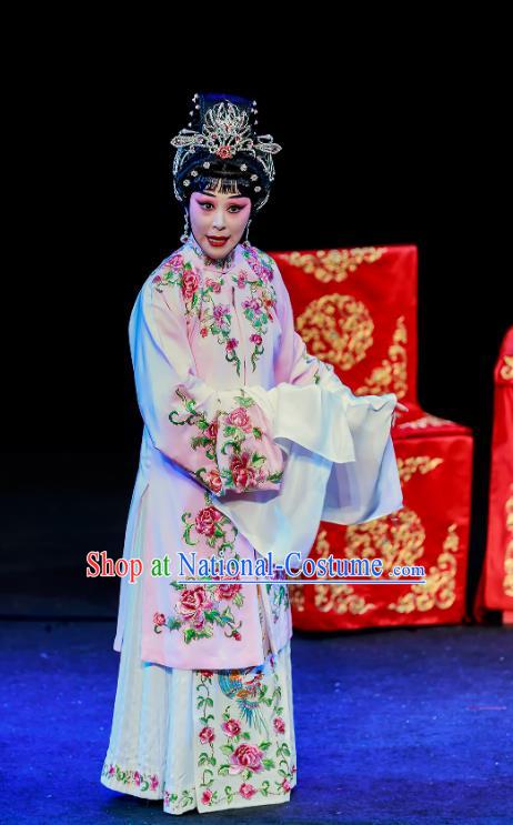 Chinese Beijing Opera Hua Tan Apparels Chun Ri Yan Costumes and Headdress Traditional Peking Opera Princess Yi Lan Dress Actress Garment