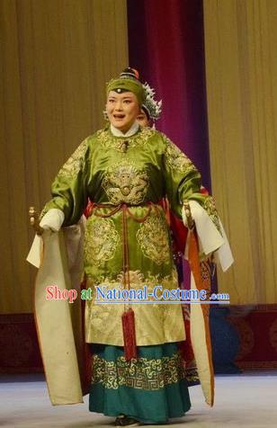 Chinese Beijing Opera Elderly Female Garment Shen Ting Ling Costumes and Hair Accessories Traditional Peking Opera Laodan Dress Pantaloon Apparels