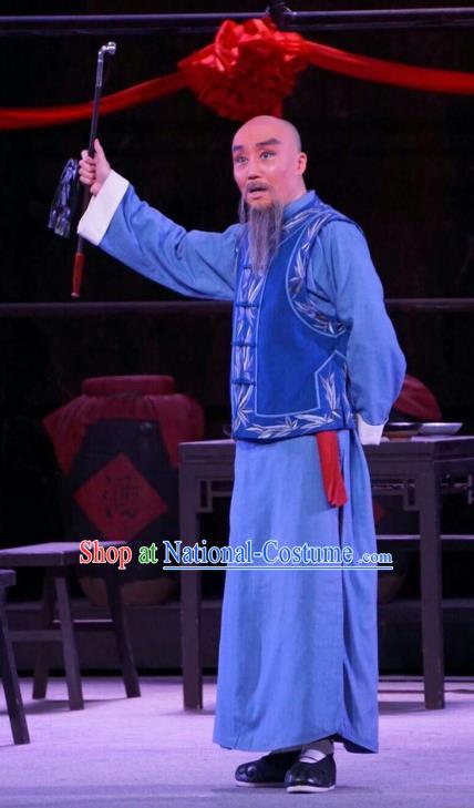 Chinese Peking Opera Old Man Apparels Costumes and Headpieces Beijing Opera Elderly Male Garment Clothing