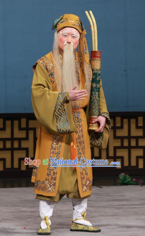 The Eight Immortals Crossing the Sea Chinese Peking Opera Apparels Costumes and Headpieces Beijing Opera Taoist Priest Zhang Guolao Garment Clothing