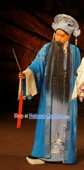 Wu Qi Chinese Peking Opera Swordsman Apparels Costumes and Headpieces Beijing Opera Martial Male Garment Clothing