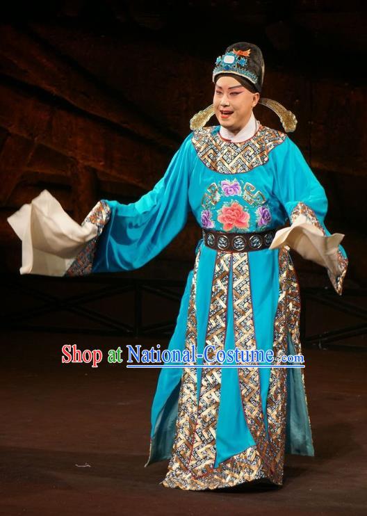 Wu Qi Chinese Peking Opera Young Male Apparels Costumes and Headpieces Beijing Opera Scholar Garment Xiaosheng Clothing