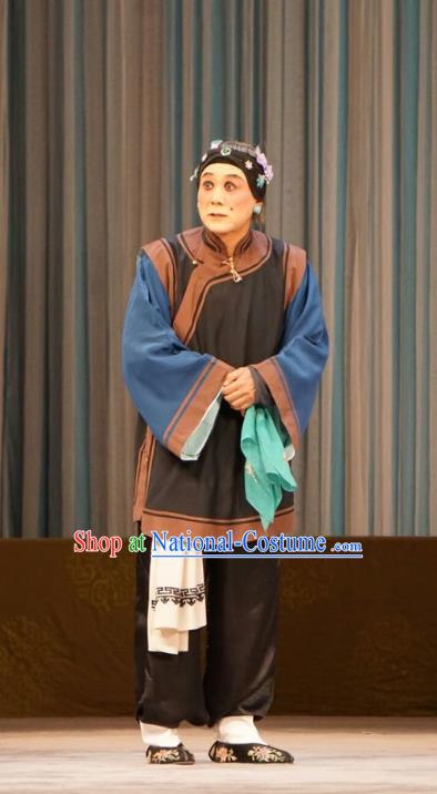 Chinese Beijing Opera Elderly Female Garment Mu Yang Juan Costumes and Hair Accessories Traditional Peking Opera Old Woman Dress Apparels