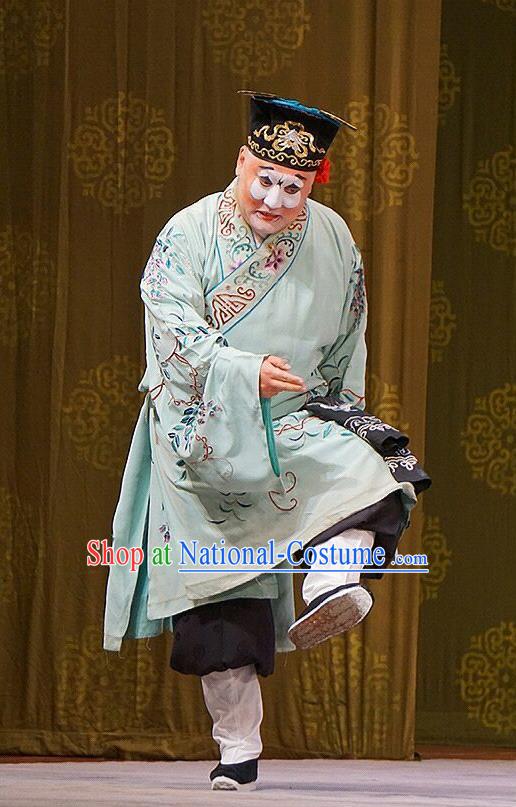 Mu Yang Juan Chinese Peking Opera Young Man Apparels Costumes and Headpieces Beijing Opera Clown Song Cheng Garment Clothing