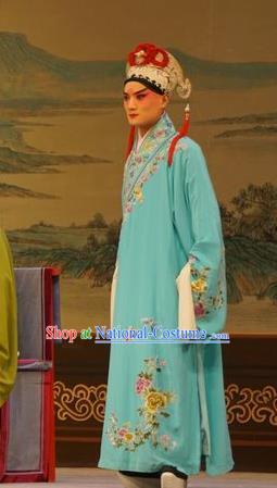 Mu Yang Juan Chinese Peking Opera Xiaosheng Apparels Costumes and Headpieces Beijing Opera Young Male Garment Niche Zhu Chundeng Clothing