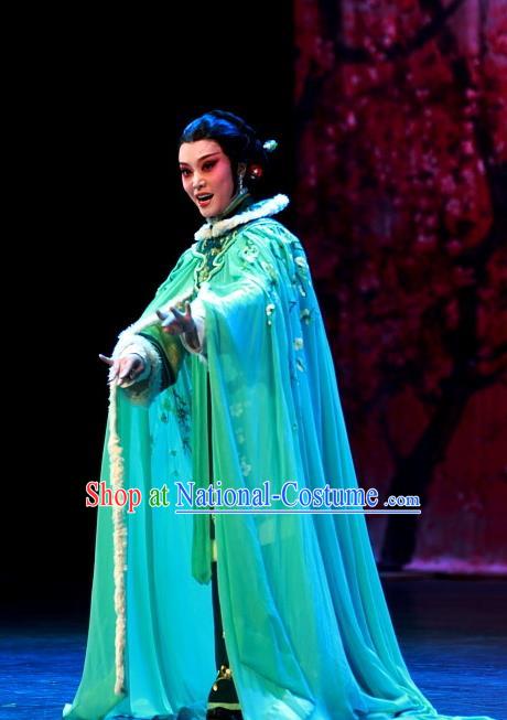 Chinese Beijing Opera Young Female Mei Fen Garment Luo Mei Yin Costumes and Hair Accessories Traditional Peking Opera Mistress Dress Actress Apparels