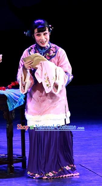 Chinese Beijing Opera Young Mistress Rui Jue Garment Luo Mei Yin Costumes and Hair Accessories Traditional Peking Opera Rich Female Dress Hua Tan Apparels