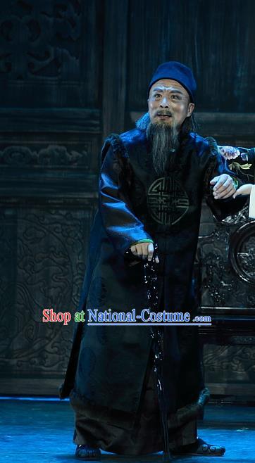 Luo Mei Yin Chinese Peking Opera Elderly Male Apparels Costumes Beijing Opera Old Landlord Garment Clothing