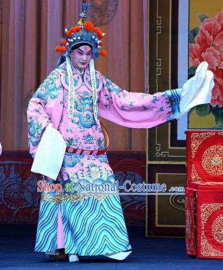 Li Sanniang Chinese Peking Opera Young Male Apparels Costumes and Headpieces Beijing Opera Military Official Liu Zhiyuan Garment Clothing