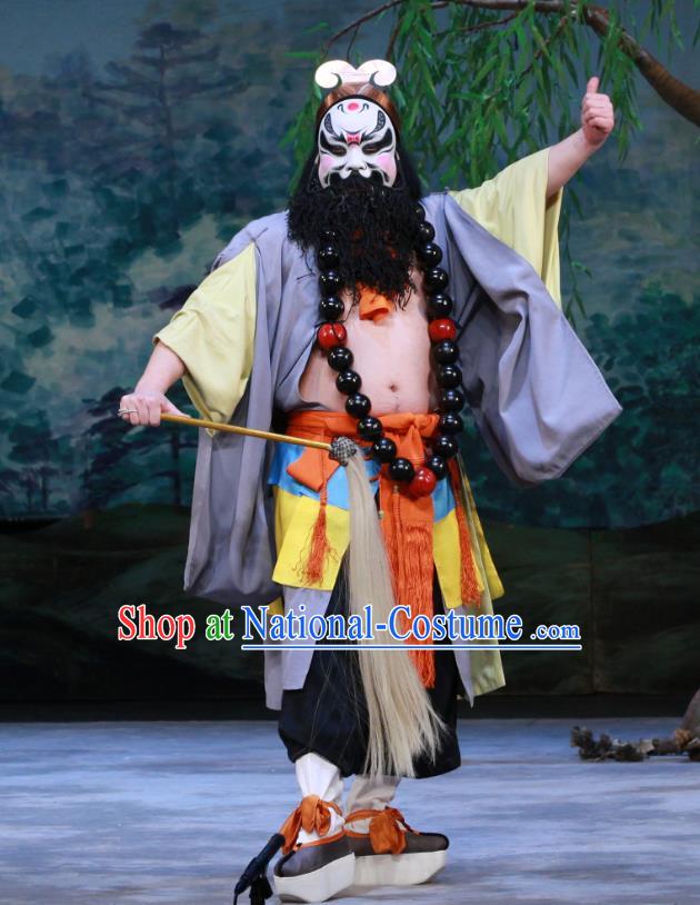 Ye Zhu Lin Chinese Peking Opera Hero Apparels Costumes and Headpieces Beijing Opera Swordsman Garment Monk Lu Zhishen Clothing