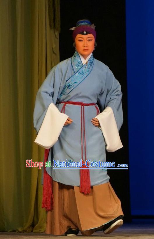 Chinese Beijing Opera Laodan Garment Legend of Xu Mu Costumes and Hair Accessories Traditional Peking Opera Pantaloon Dress Elderly Female Apparels