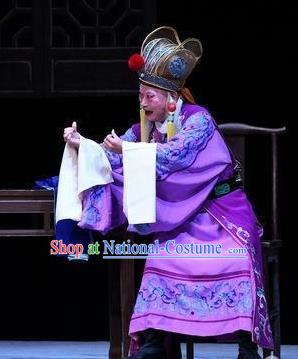 Xiang Lian Case Chinese Peking Opera Old Man Apparels Costumes and Headpieces Beijing Opera Court Eunuch Garment Clothing