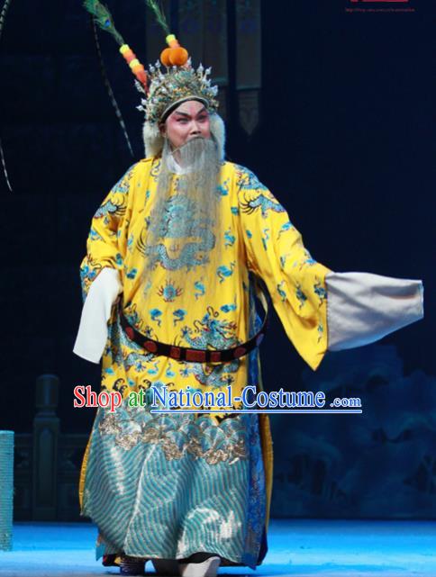 Chinese Peking Opera King Apparels Costumes and Headpieces Beijing Opera Elderly Male Garment Lord Wu Sangui Clothing