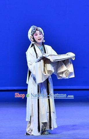 Chinese Beijing Opera Distress Maiden Garment Ming City Wall Costumes and Hair Accessories Traditional Peking Opera Actress Dress Widow Apparels