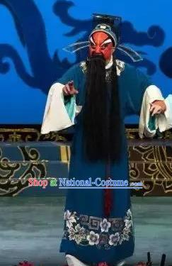 Hua Long Dian Jing Chinese Peking Opera Jing Apparels Costumes and Headpieces Beijing Opera Elderly Male Garment Official Clothing