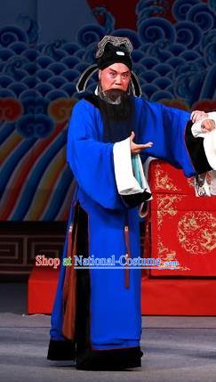 Hua Long Dian Jing Chinese Peking Opera Elderly Male Apparels Costumes and Headpieces Beijing Opera Laosheng Garment Scholar Clothing